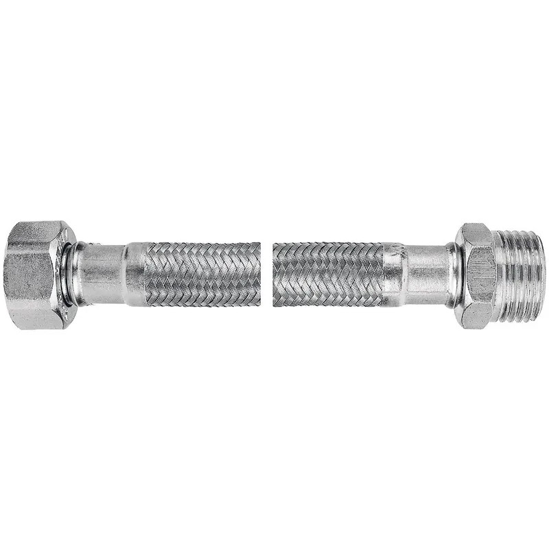 Zniżka Wąż przyłączeniowy elastyczny FERRO z oplotem (stal), GW x GZ, 1/2‘‘ x 1/2‘‘, długość 20 mm, z uszczelką